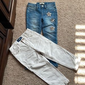 Kids jeans (one blue and one white)